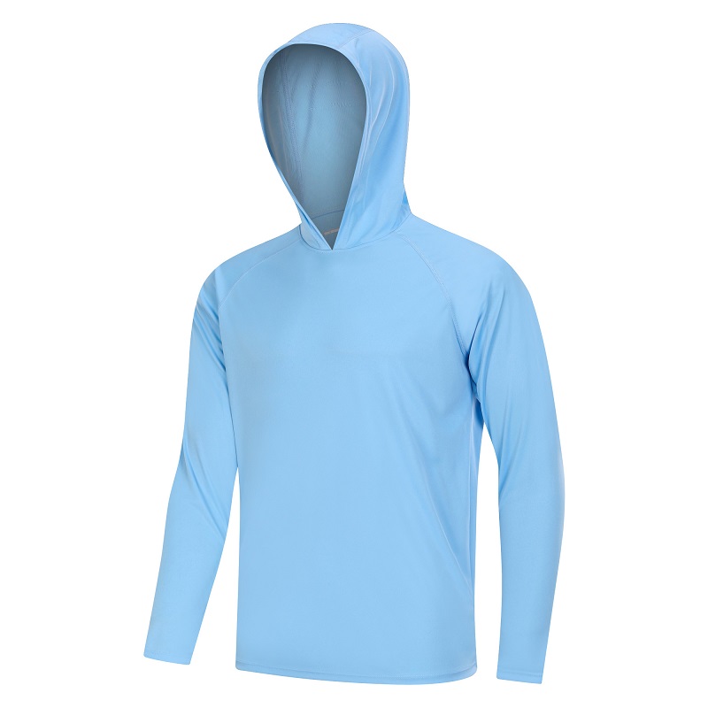 Passen Sie Herren UPF 50+ Sonnenschutz Hoodie T-Shirt Langarm Klettern Running Athletic Shirts